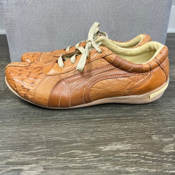 Verthali Ostrich Leather Sneaker Shoes Men Size 7.5 Women 9 Rare Exotic Handmade - Picture 3 of 10